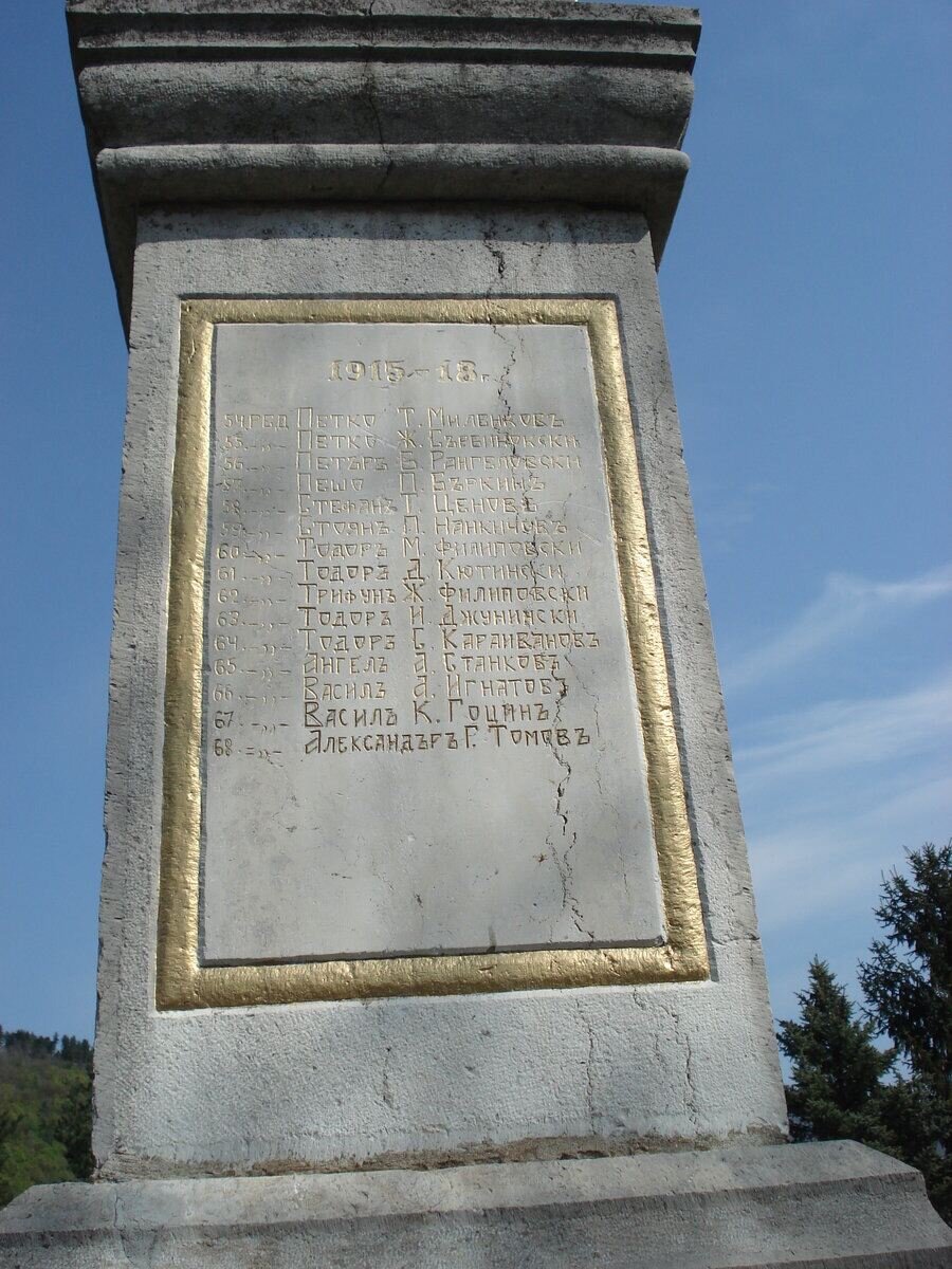 Войнишки паметник - Чупрене